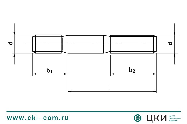 Шпилька резьбовая DIN 835 чертеж ГК ЦКИ