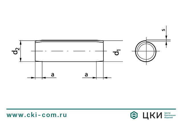 Штифт спиральный DIN 7343 чертеж