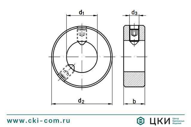 Кольцо установочное DIN 703 чертёж