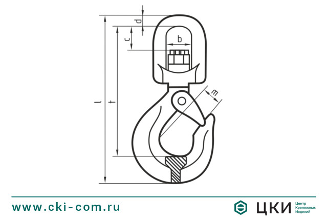 Крюк с вертлюгом SK LE чертеж