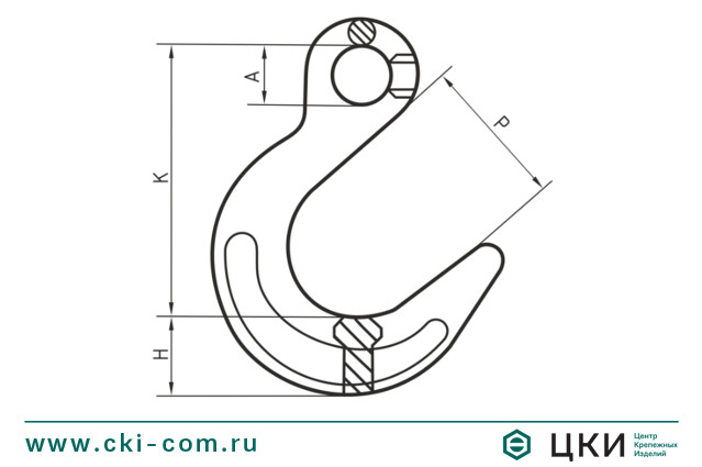 Крюк литейный VALK чертеж