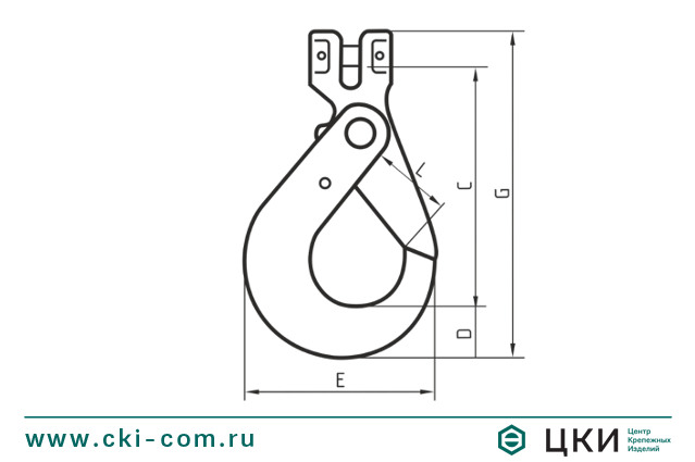 Крюк с принудительным закрыванием VK HLLK чертеж