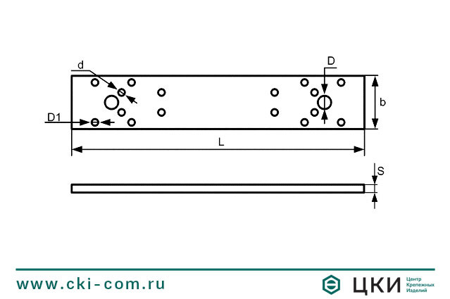 Пластина перфорированная прямая чертеж
