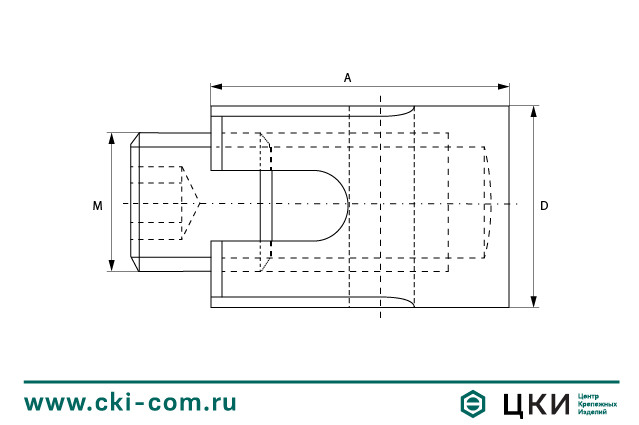 Зажим троса М 8424 нержавеющий (чертёж)