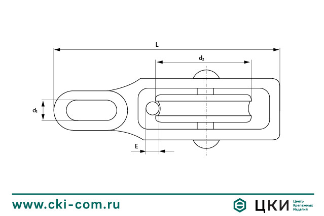Блок с проушиной одинарный (чертёж)